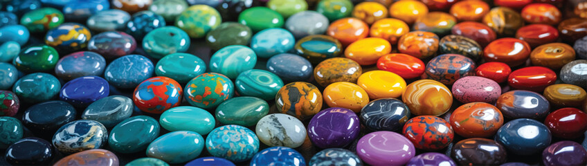  a dazzling display of colorful, polished stones background