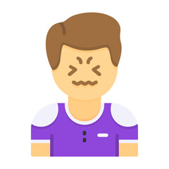 Frustration Flat Style Emotion Icon
