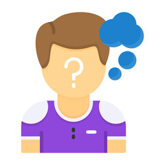 Longing Flat Style Emotion Icon