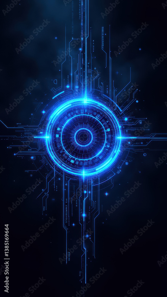 Aufkleber advanced cybernetic digital interface with futuristic graphics emphasizing encryption and online saf