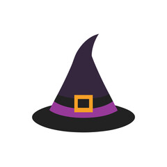 halloween witch hat with broom