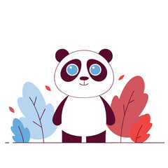 Cute Cartoon Panda Vector Set – Kawaii Baby Panda, Black and White Mascot, Chibi Animal Character for Stickers, Kids Books, Logos & Coloring Pages.