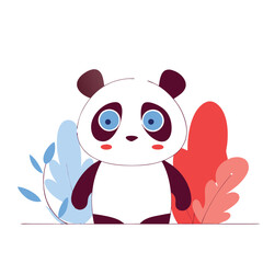 Cute Cartoon Panda Vector Set – Kawaii Baby Panda, Black and White Mascot, Chibi Animal Character for Stickers, Kids Books, Logos & Coloring Pages.