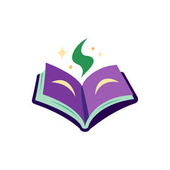 open book with a candle