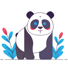 Cute Cartoon Panda Vector Set – Kawaii Baby Panda, Black and White Mascot, Chibi Animal Character for Stickers, Kids Books, Logos & Coloring Pages.