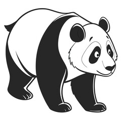 Cute Cartoon Panda Vector Set – Kawaii Baby Panda, Black and White Mascot, Chibi Animal Character for Stickers, Kids Books, Logos & Coloring Pages.