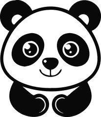 Cute Cartoon Panda Vector Set – Kawaii Baby Panda, Black and White Mascot, Chibi Animal Character for Stickers, Kids Books, Logos & Coloring Pages.