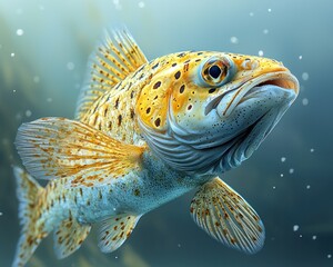 Obraz premium Spectacular Golden Trout Underwater Close-Up