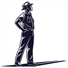 silhouette police vector