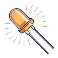 Create a vector illustration of a bold, glowing LED light with a prominent number '1' inside, emphasizing strong outlines and vibrant luminescence.