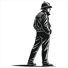 silhouette police vector