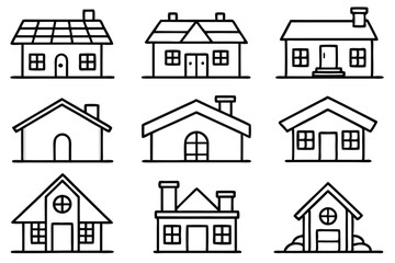 Fototapeta premium Cottage Line Art Illustration Beautifully Crafted for Creative Artwork 