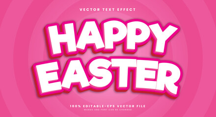 Fototapeta premium Happy Easter 3d editable text effect Template suitable for cute style