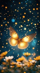 Whimsical Watercolor Insects Flowers Boho Botanical Prints for Wall Art Stationery, Enchanting Pastel Butterflies Floral Illustration Digital Download PNG Clipart,