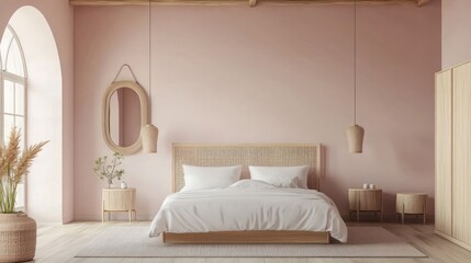 Modern, Pink Bedroom Interior, Design, Cozy