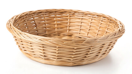 Round Wicker Basket, Woven Storage Container, Handmade Home Decor