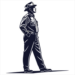 silhouette police vector
