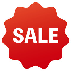 セールのラベルのイラスト　赤