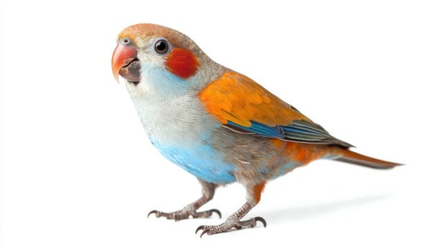 Maui Parrotbill isolated on white background