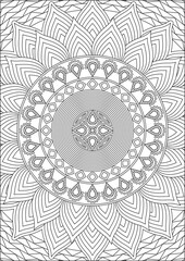 Fototapeta premium Adult mandala coloring page art line vector