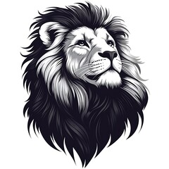 Royal lion black and white portrait digital drawing high resolution images