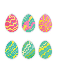 Vibrant Easter Eggs in Doodles Style