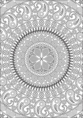 Mandala coloring page for adult outline vector