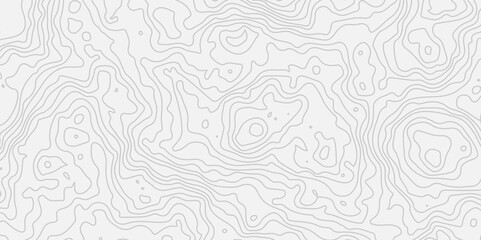 Fototapeta premium Сoncept of a conditional geography scheme and the terrain path.The stylized height of the topographic contour in lines and contours.Black stroke on white background.Vector illustration.