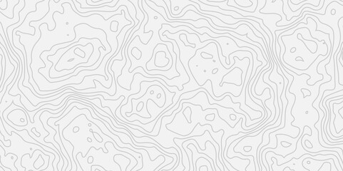 Сoncept of a conditional geography scheme and the terrain path.The stylized height of the topographic contour in lines and contours.Black stroke on white background.Vector illustration.