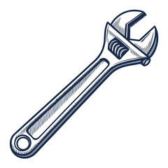 Obraz premium Create a bold, vector illustration of a spanner wrench with a single, clearly defined stroke. Ensure high resolution and clean lines.