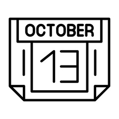 13 October Outline Style Icon