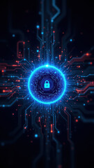 Obraz premium A digital depiction of a cyber security shield.