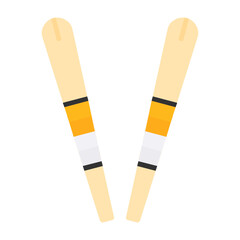 Chopsticks Flat Style Icon 