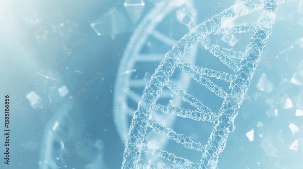 Poster dna double helix abstract graphic. scientific background image. possible use in educational material