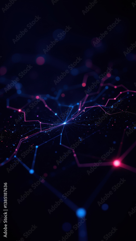 Aufkleber a digital abstract representation of cybersecurity with a network of glowing dots against a dark bac