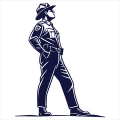 silhouette police vector 