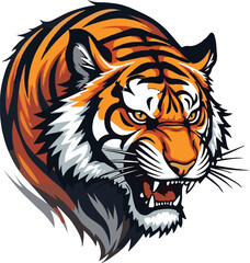 Roaring tiger head logo or icon