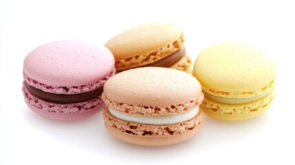 A delicate macaroon assortment in pastel colors. Featuring sweetness and elegance