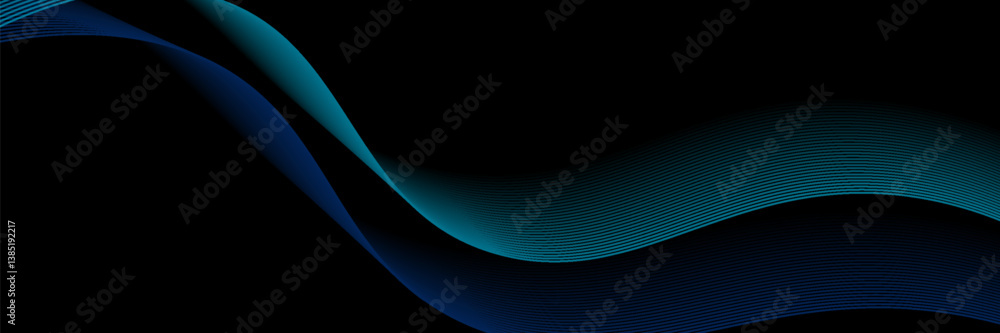 Poster abstract blue background with flowing lines for futuristic concept. dynamic waves. vector illustrati