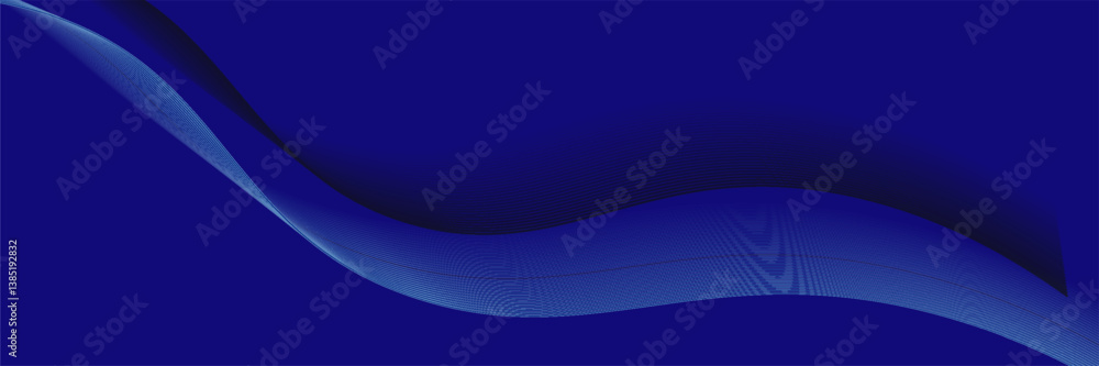 Poster abstract dark blue background with flowing lines for futuristic concept. dynamic waves. vector illus