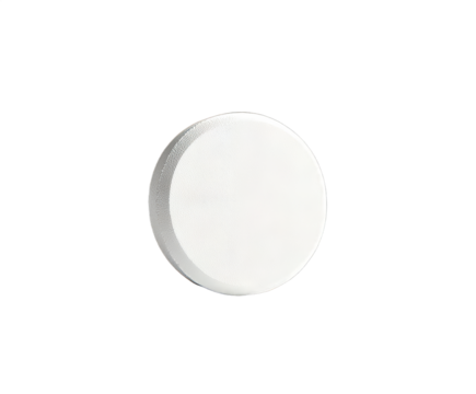 A smooth, round white object rests against a plain background, exemplifying minimalist design. This versatile piece could be utilized in various creative or practical applications - Powered by Adobe