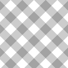 Soft gray and white gingham checkered pattern, featuring evenly spaced squares creating a classic, cozy, and cheerful look. Ideal for rustic designs, picnic themes, or playful fashion elements.	