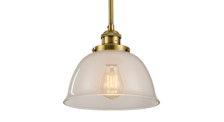 Isolated Vintage Style Pendant Light with Clear Glass