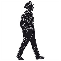 silhouette police vector 