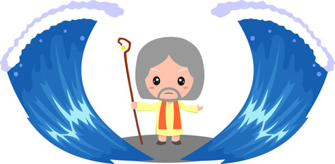 cute moses illustration