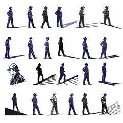 silhouette police vector 
