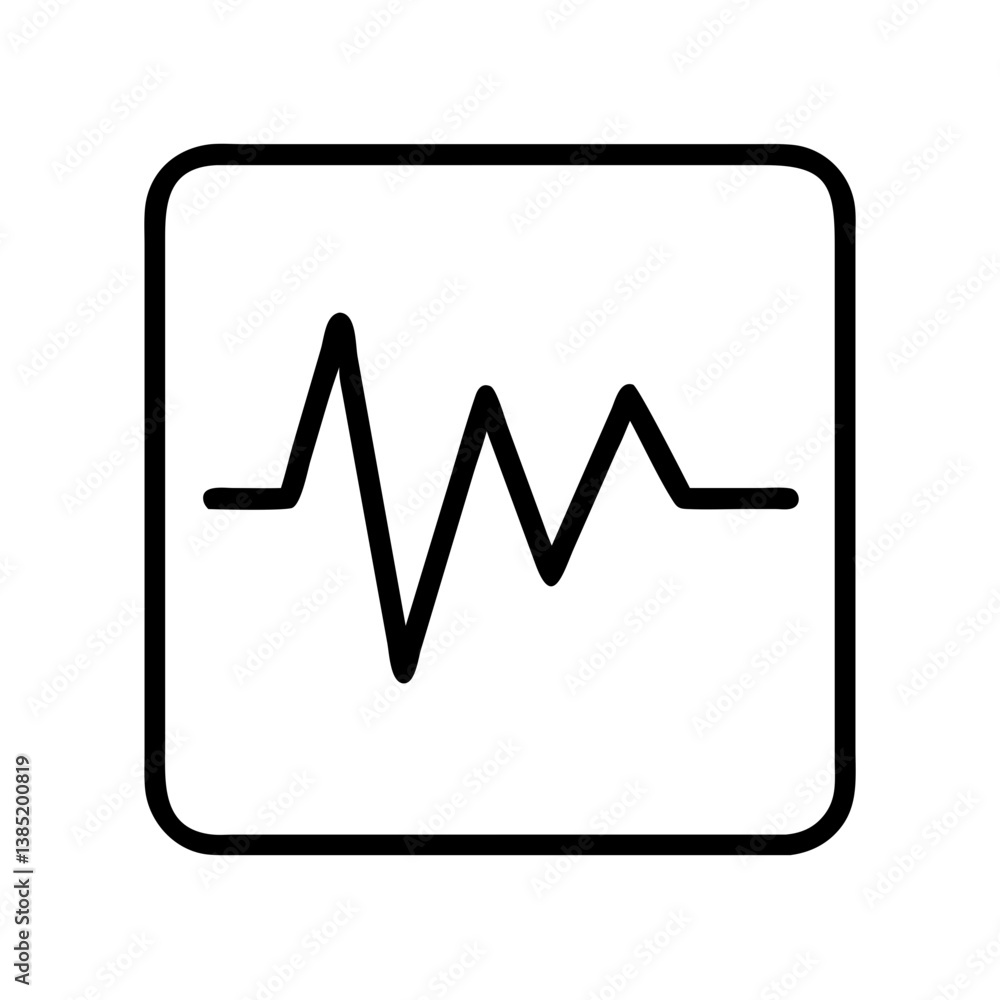 Poster heartbeat pulse rhythm line vector icon for medical app and health monitoring design element isolate