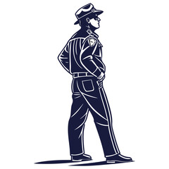 silhouette police vector 