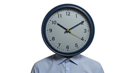 Isolated Man with Clock Face Timeless Concept