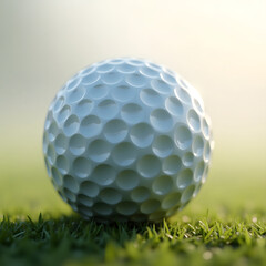 Golf Ball on Lush Grass